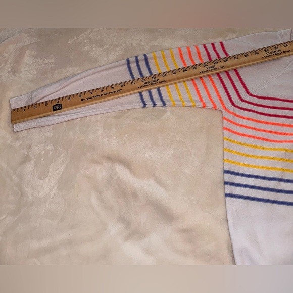 Mesh +Lace Striped Multicolor Sweater. Size XL - Picture 9 of 9